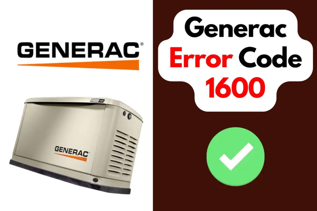 Fix Generac Error Code 1600