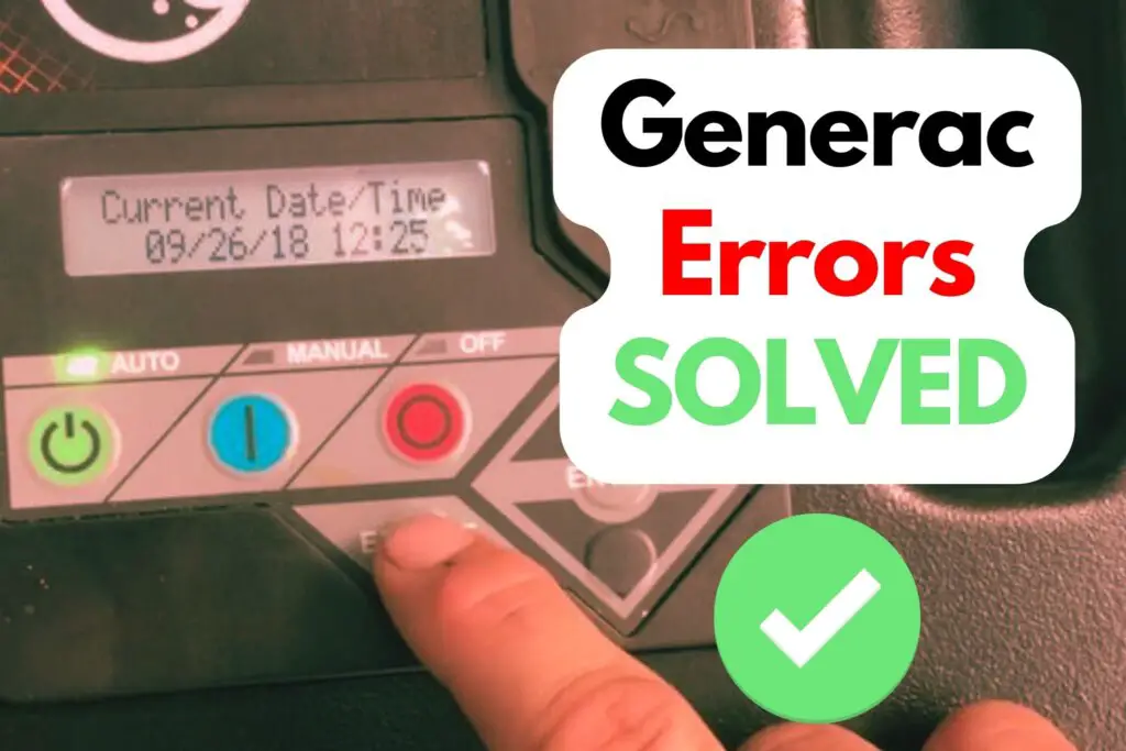 Fix Generac Error Code - Solved